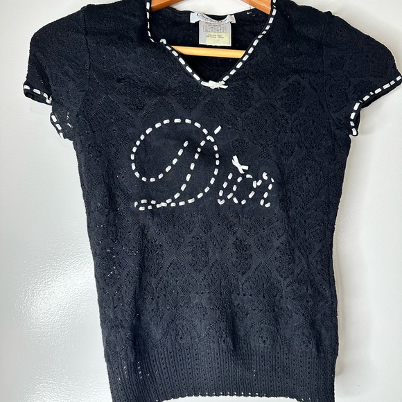 SOLD Christian Dior Black and White knitted top - Picture 7 of 8